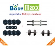 20 KG Body Maxx Adjustable Weight Lifting Rubber Dumbells Sets